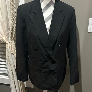 Classic Black Double-Breasted Blazer